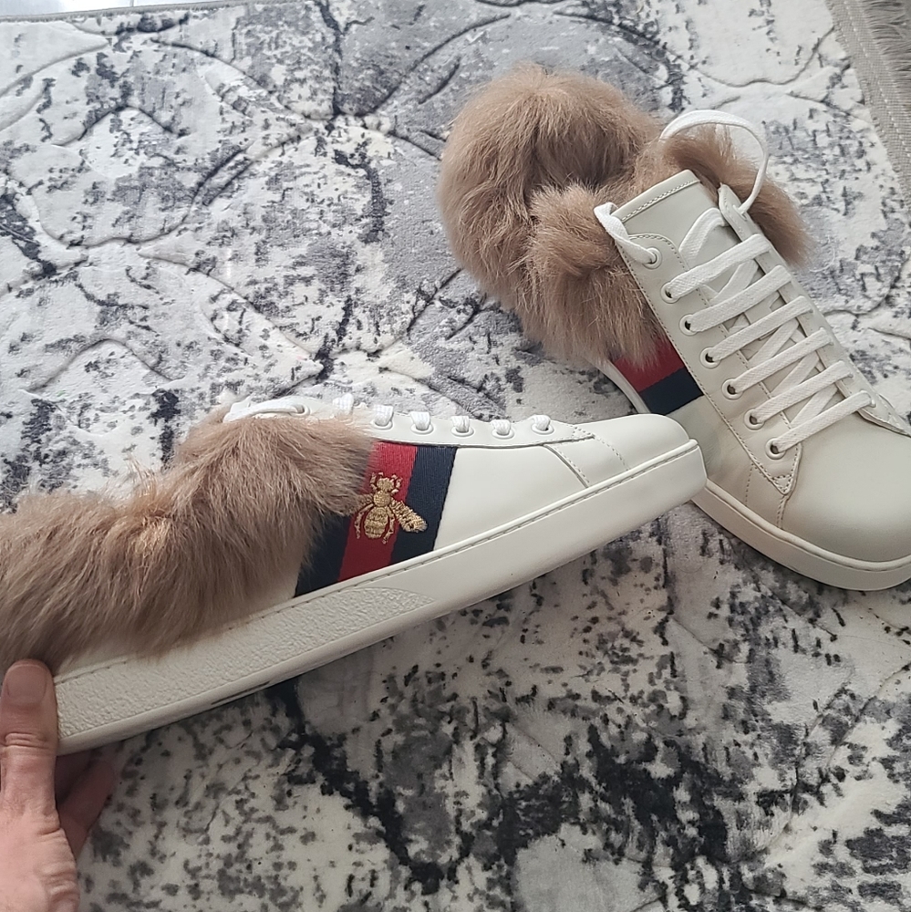 gucci ace with fur